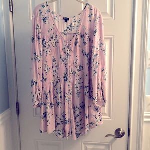 Lightweight pink baby doll top